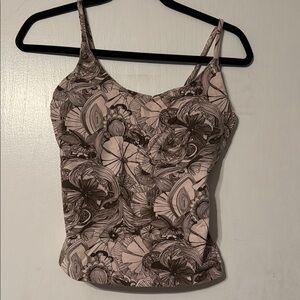 Patagonia Women's Camisole / Tank Top - Pink and Brown Floral